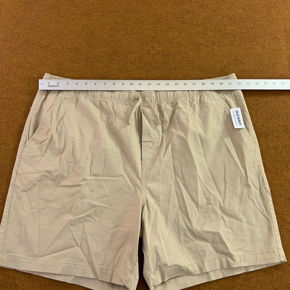 Old Navy Mens XXXL Tan Khaki Built-In Flex Jogger Shorts NWT